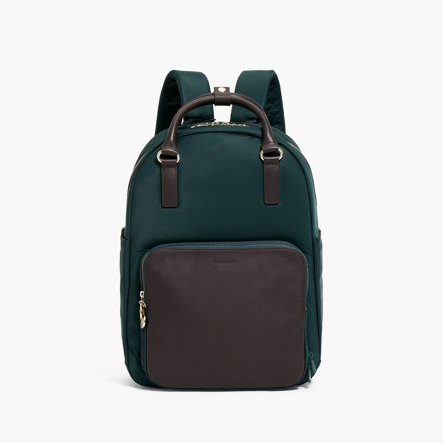 Lauren Hand Bag Inc Rowledge 2 Nylon Backpack Tote - Dark Green/Gold/Camel