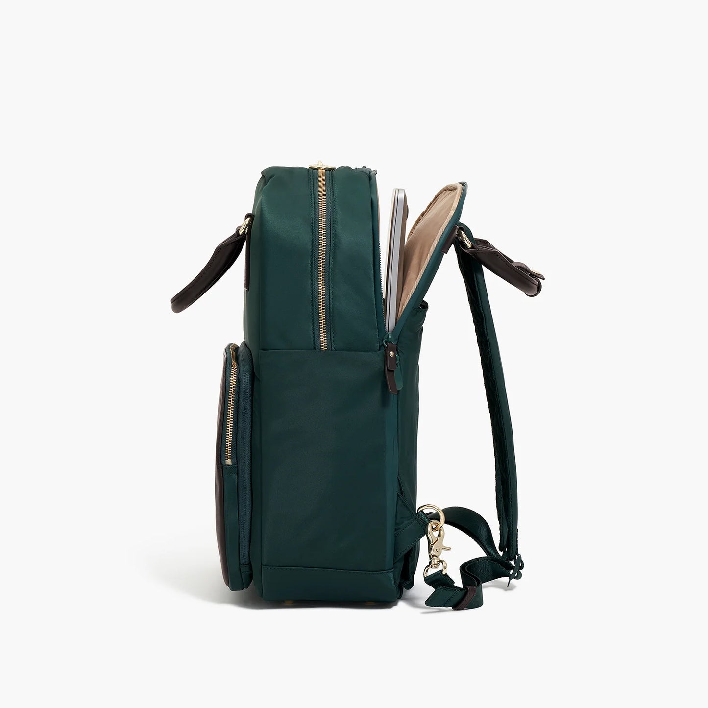 Lauren Hand Bag Inc Rowledge 2 Nylon Backpack Tote - Dark Green/Gold/Camel