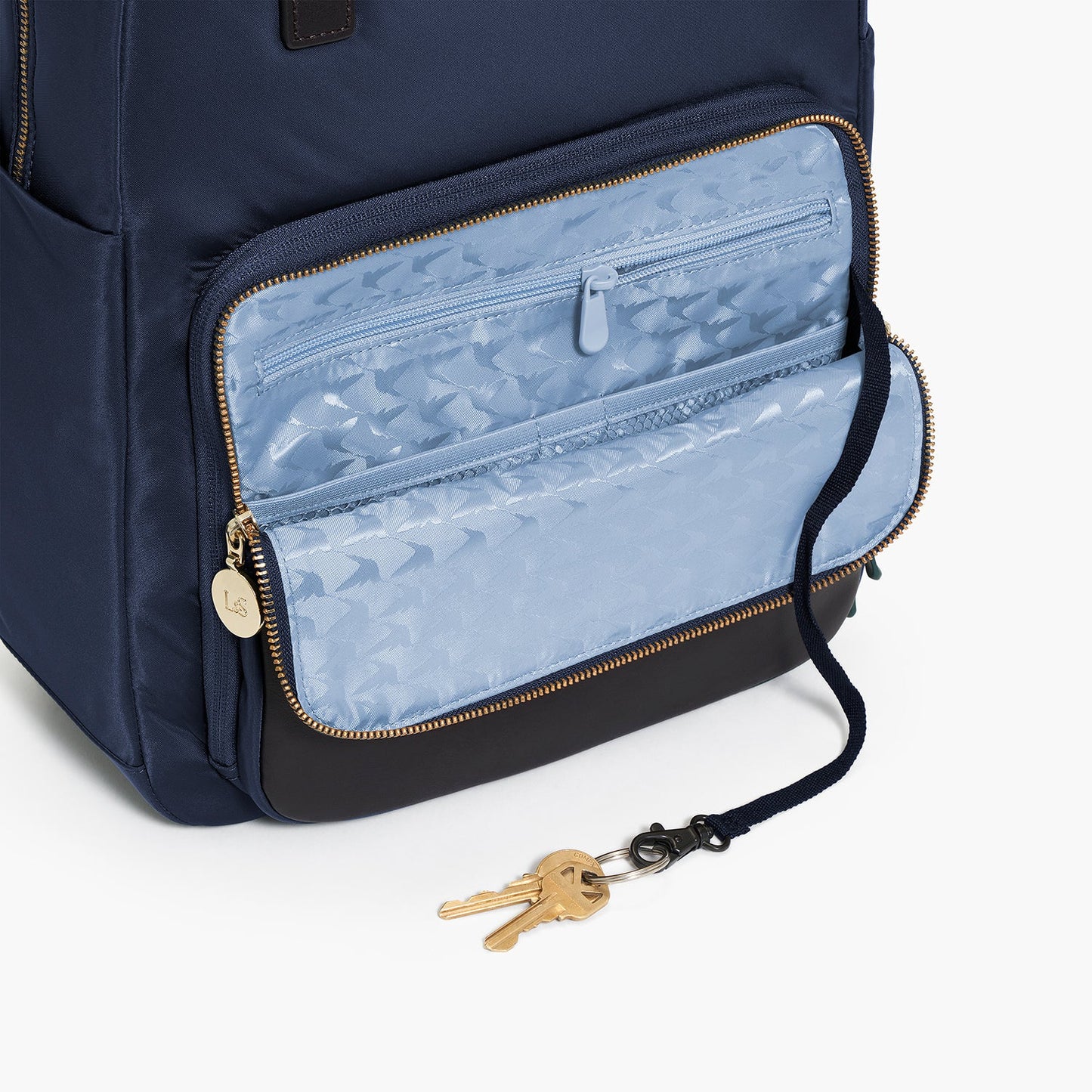 Lauren Hand Bag Inc Rowledge 2 Nylon Backpack Tote - Deep Navy / Gold / Azure