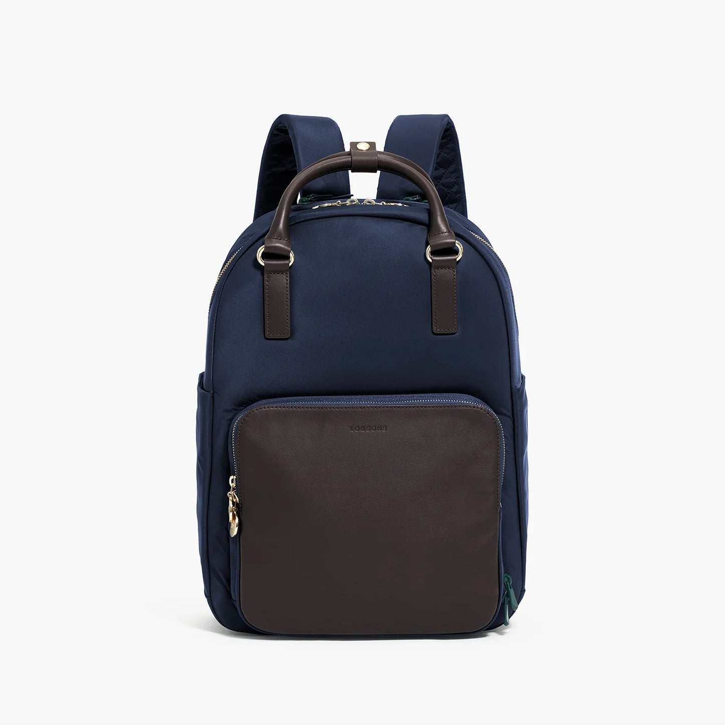 Lauren Hand Bag Inc Rowledge 2 Nylon Backpack Tote - Deep Navy / Gold / Camel