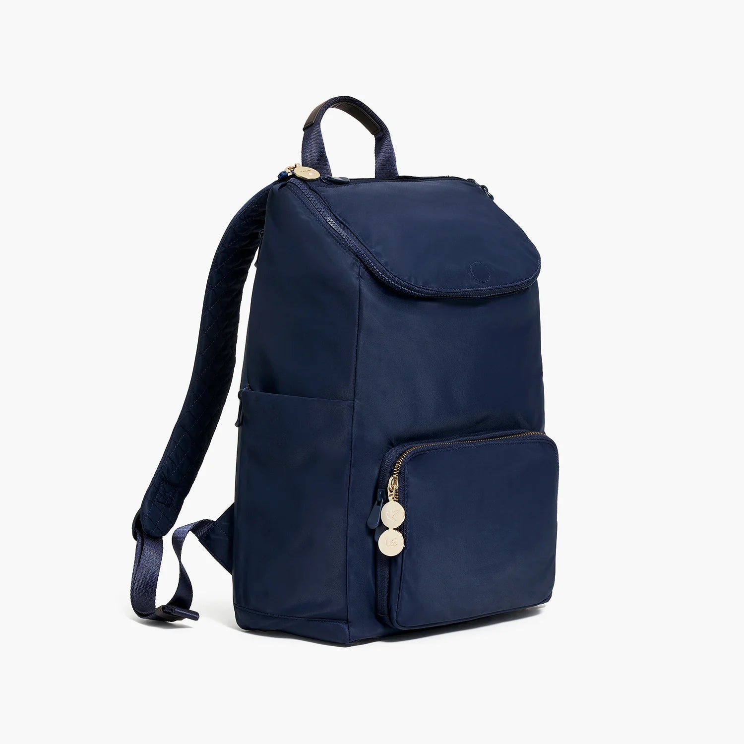 Lauren Hand Bag Inc nylon backpack deep navy gold azure side view