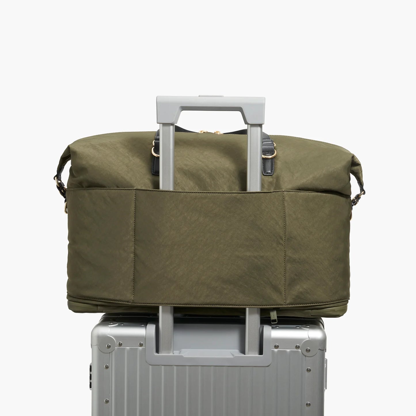 Lauren Hand Bag Inc Recycled Nylon Weekender Bag - Green/Gold/Camel