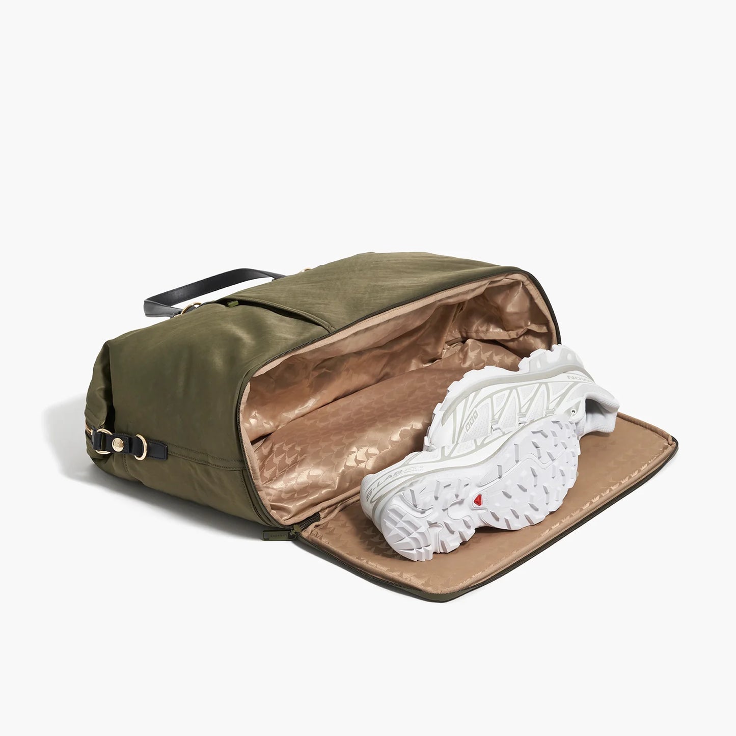 Lauren Hand Bag Inc Recycled Nylon Weekender Bag - Green/Gold/Camel