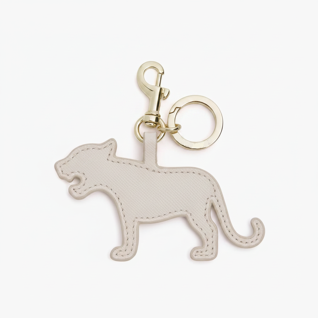 Zodiac Charm - Saffiano Vegan Leather - Ivory (Year of the Tiger)